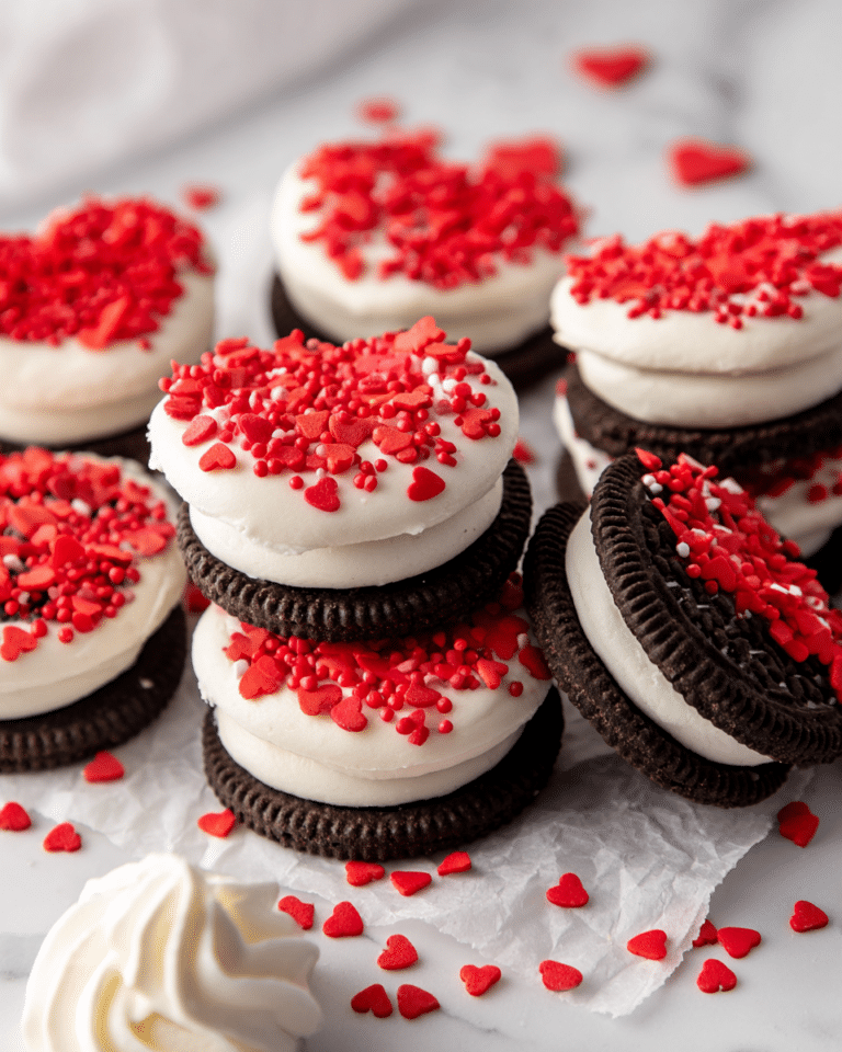 Valentine’s Day White Chocolate Oreo Dips with Sprinkles Recipe