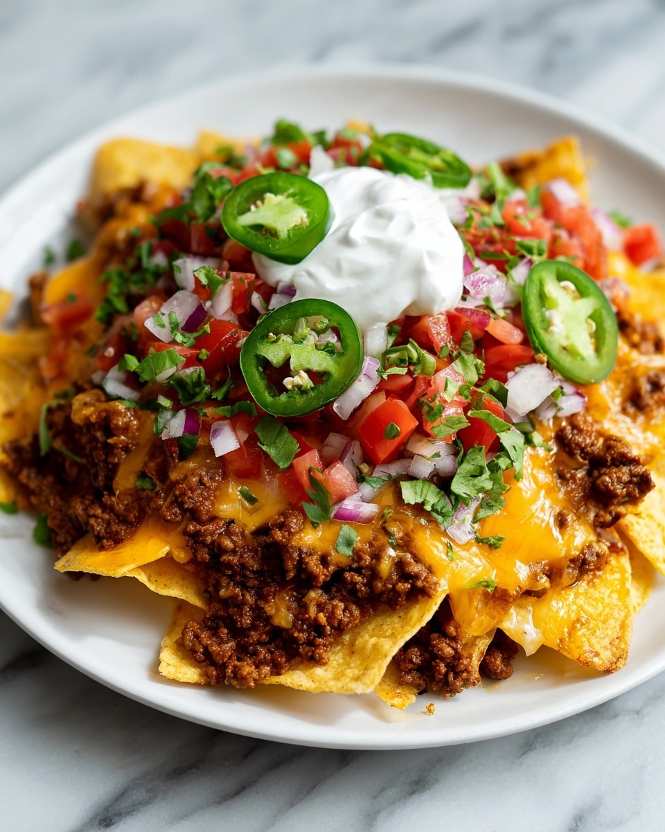 Loaded Beef & Cheese Nachos Recipe - Recipe Image