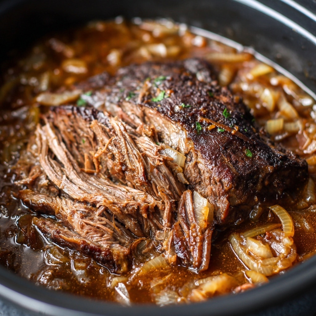 Slow Cooker 4-Ingredient Onion Soup Pot Roast Recipe - Recipe Image