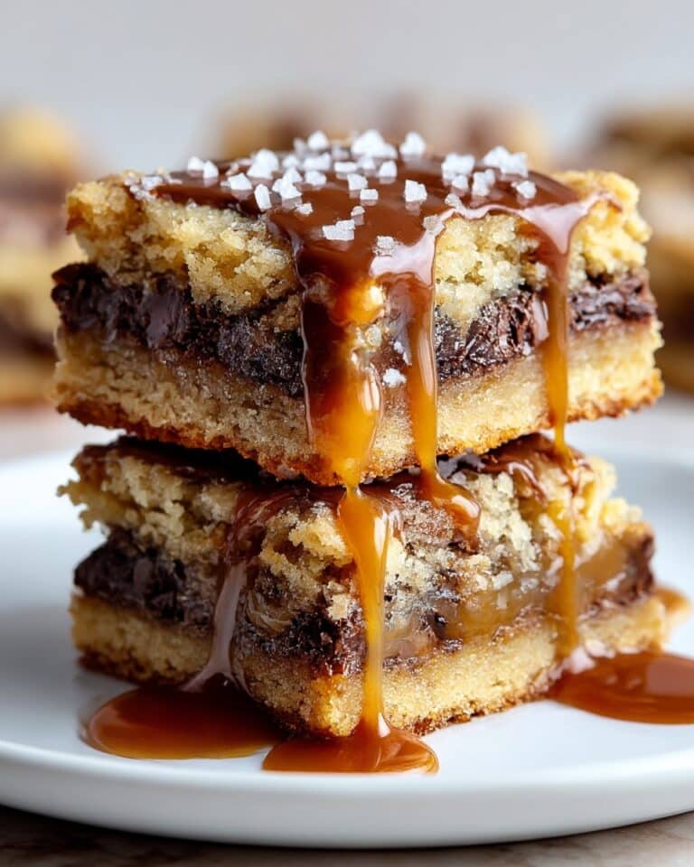 Gooey Salted Caramel Chocolate Chip Cookie Bars Recipe