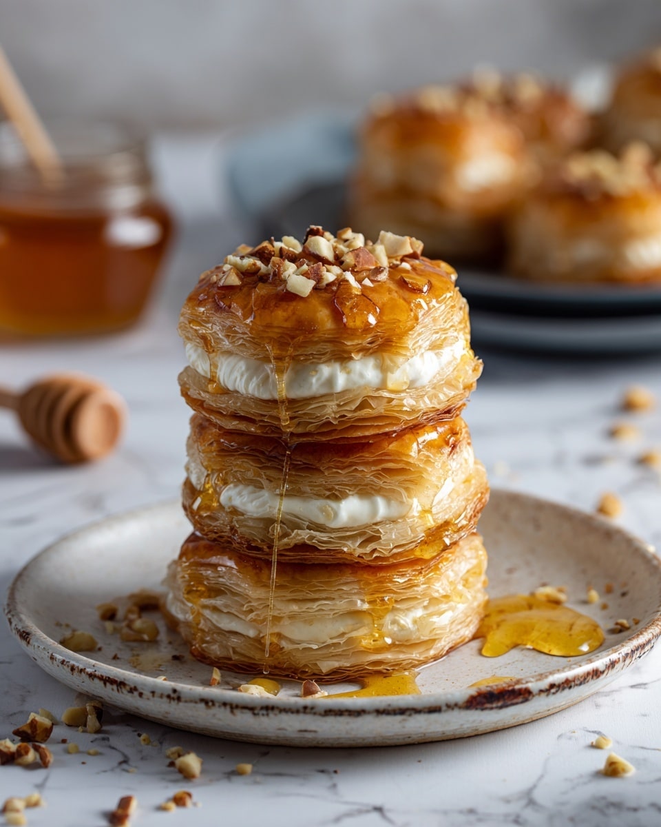 Cheesecake Phyllo Cookies with Honey Drizzle Recipe - Recipe Image