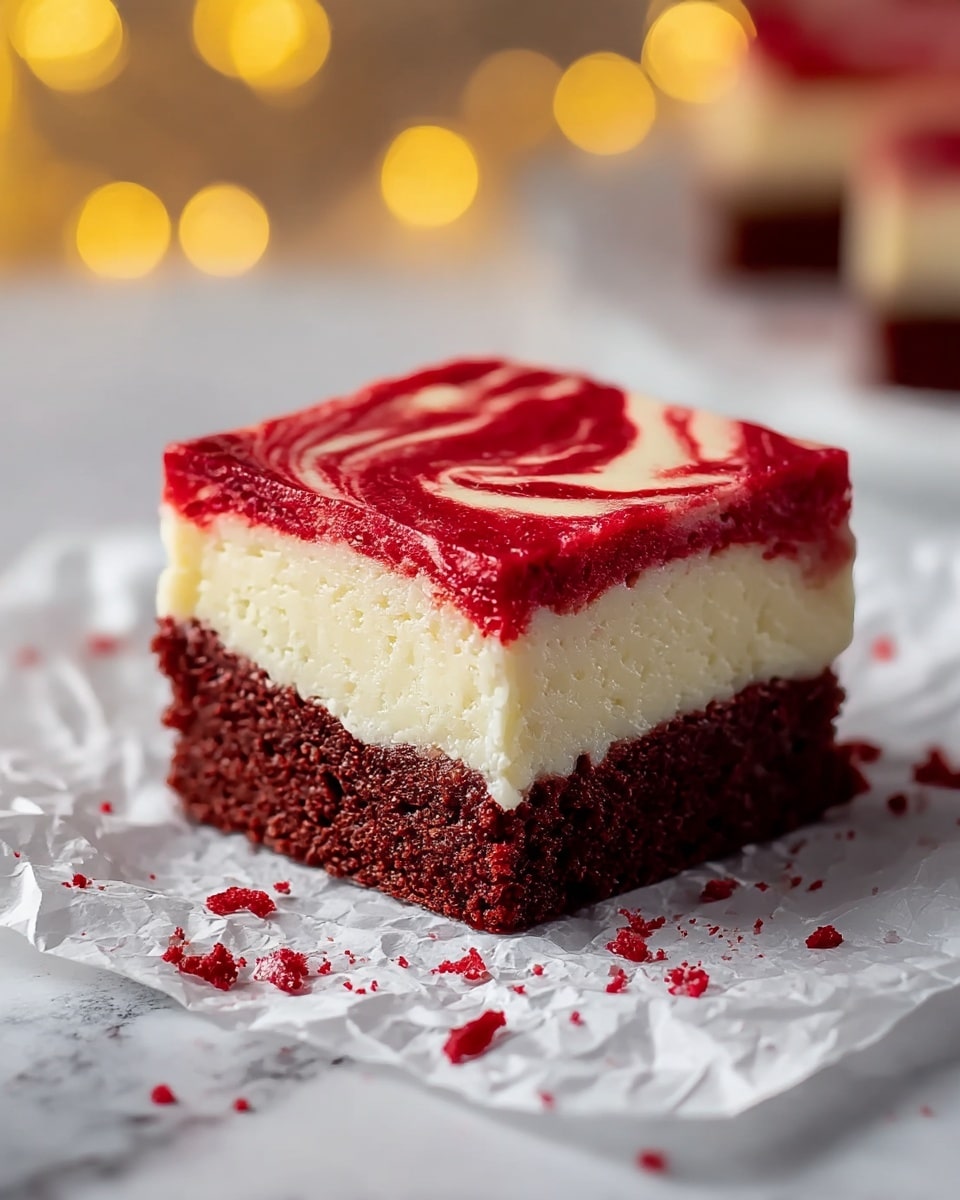 Classic Red Velvet Brownies with Cheesecake Layer Recipe - Recipe Image