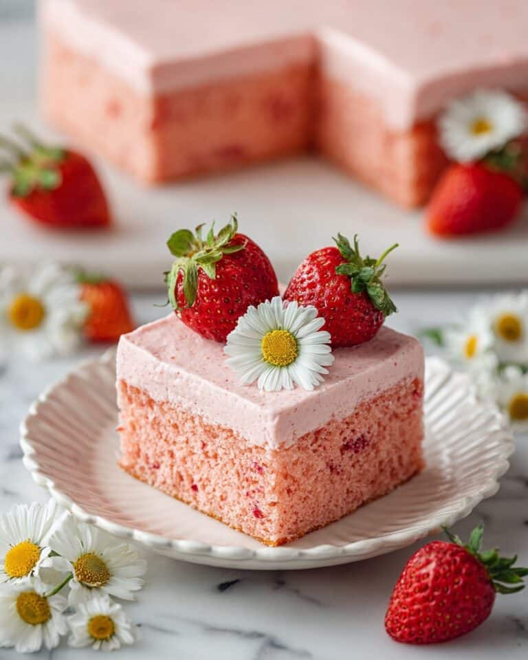 Best Strawberry Cake with Strawberry Cream Filling & Cream Cheese Frosting Recipe