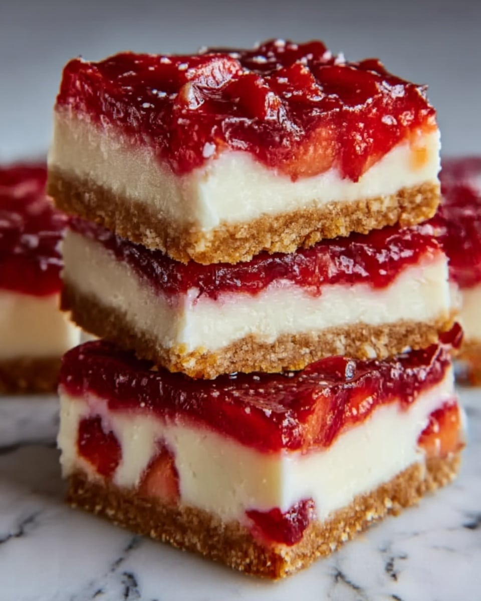 Classic Strawberry Pretzel Salad Bars Recipe Easy Sweet Salty Dessert Recipe - Recipe Image