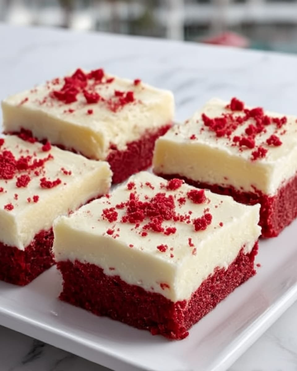 Red Velvet Cookie Bars Recipe - Recipe Image
